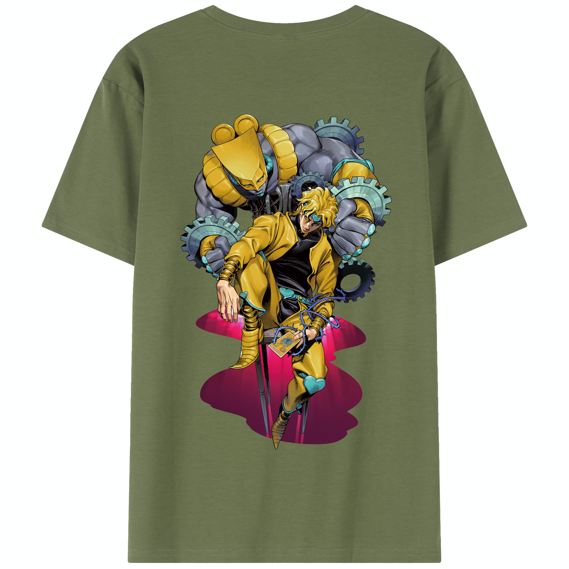 （画像用） ジョジョの奇妙な冒険 ディオ?ブランドー JoJo's Bizarre Adventure Dio Brando 綿100％半袖Tシャツ（背面プリント）
